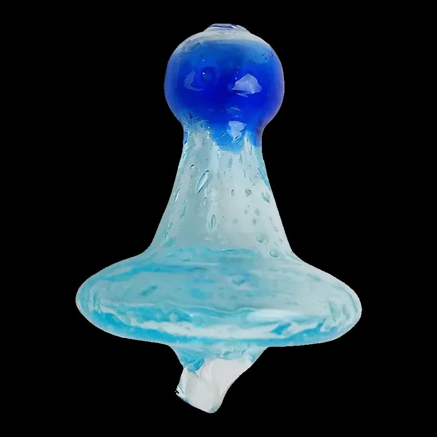 Vape Accessories Directional Flow UV Glass Carb Cap Glow - Dark Blue