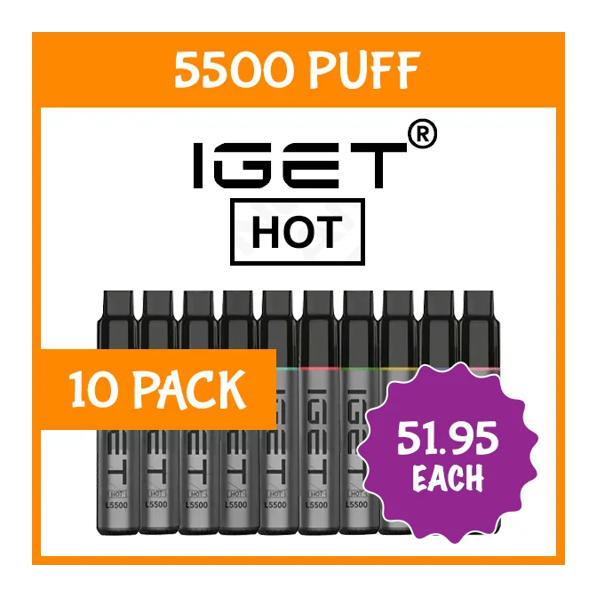 Bulk Buy 10 Pack - IGET HOT 5500 Puffs - Multi-Pack Vape Choice
