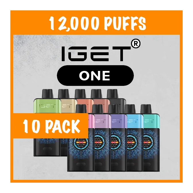 Bulk Buy 10 Pack - IGET One 12000 Puffs - Random Best Flavour Vape Bundle